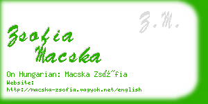zsofia macska business card